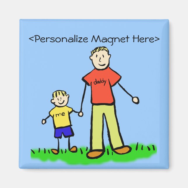 Daddy & Me - Vater und Sohn Custom Magnet (Blond) (Vorne)