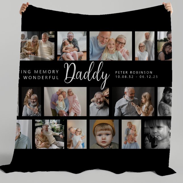 Daddy Memorial 18 Foto-Collage Fleecedecke (Von Creator hochgeladen)