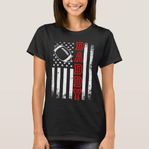 Daddy mit American Flag Football Mama Vater T-Shirt
