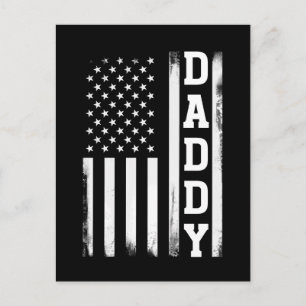 Daddy mit US-amerikanischer Flagge Postkarte