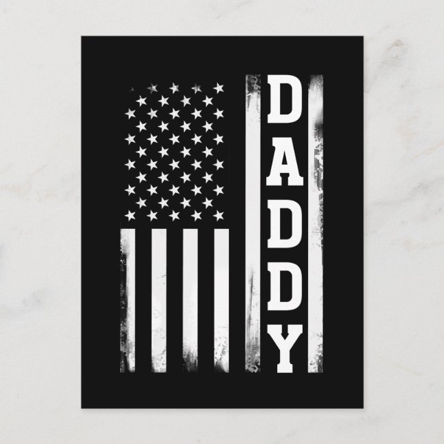 Daddy mit US-amerikanischer Flagge Postkarte (Vorderseite)
