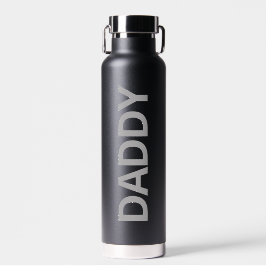 Daddy Modern Black & Gray Water Flasche