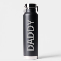 Daddy Modern Black & Grey Bouteille d'eau