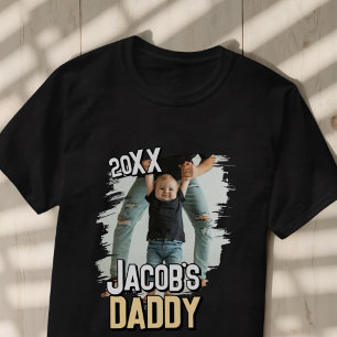 Daddy Modern Simple Grunge Custom Baby Foto T-Shirt