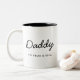 Daddy | Moderne Kinder am Tag des Vaters nennen Sk Zweifarbige Tasse (Mit Donut)