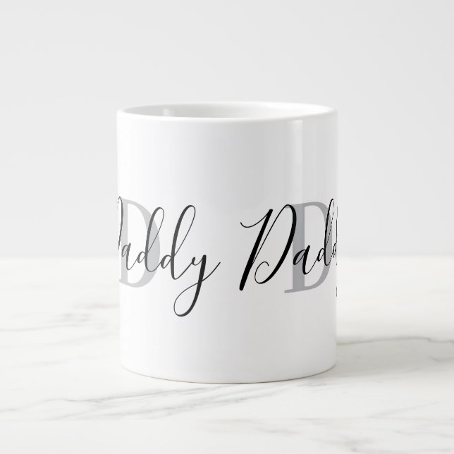 Daddy Monogram Grey Jumbo-Tasse (Vorderseite)