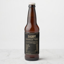 Daddy Nutritional Facts Vatertag Bierflaschenetikett