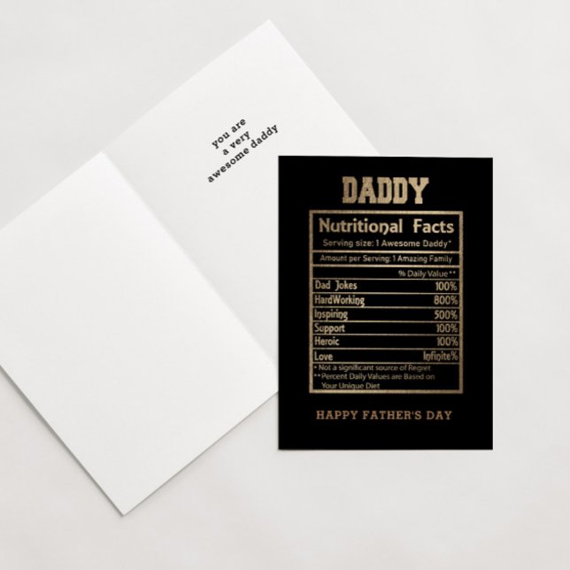 Daddy Nutritional Facts Vatertag Card Karte (Von Creator hochgeladen)