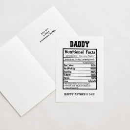 Daddy Nutritional Facts Vatertag Karte