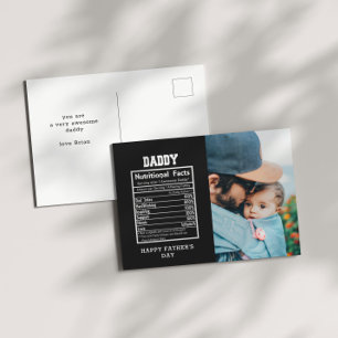 Daddy Nutritional Facts Vatertag Postcard Postkarte