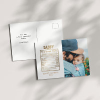 Daddy Nutritional Facts Vatertag Postcard