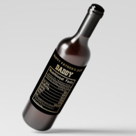 Daddy Nutritional Facts Vatertag Weinetikett