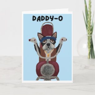 Daddy-O Frohen Vatertag Boston Terrier Biker Karte