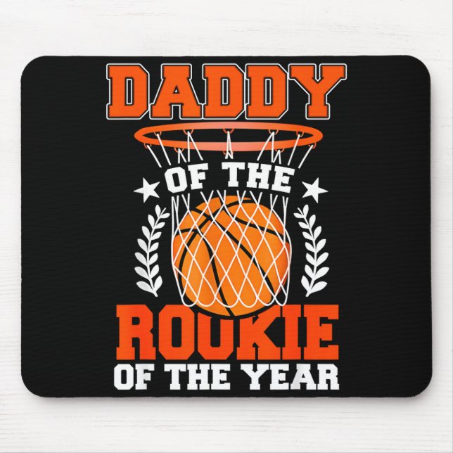Daddy Of Rookie 1st Basketball Bday Theme Matching Mousepad (Vorne)