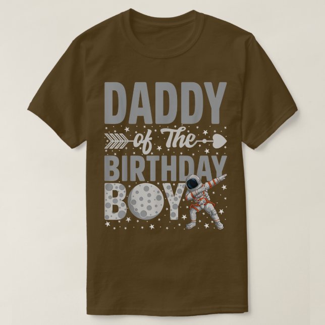 Daddy Of The Birthday Astronaut Boy Space Theme Bd T-Shirt (Design vorne)