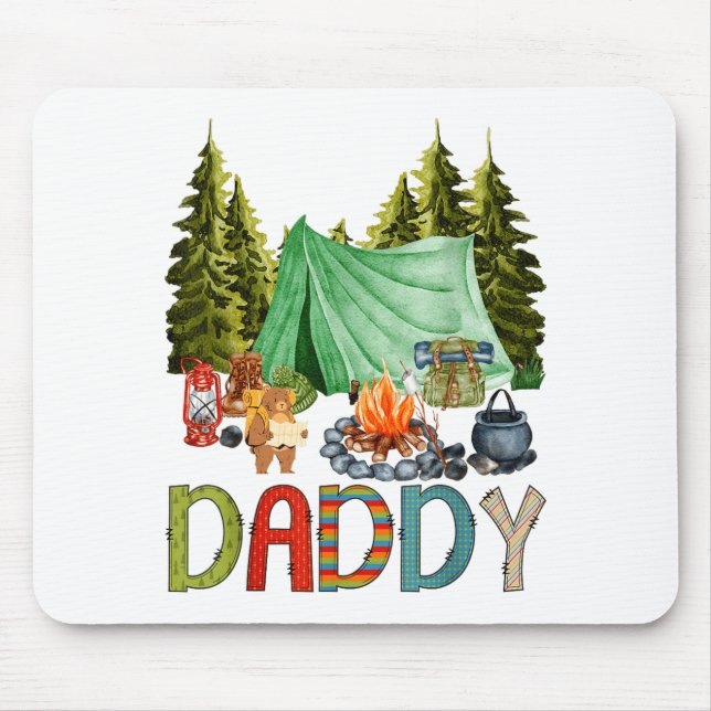 Daddy Of The Happy Camper 1st Birthday Bear Camng  Mousepad (Vorne)