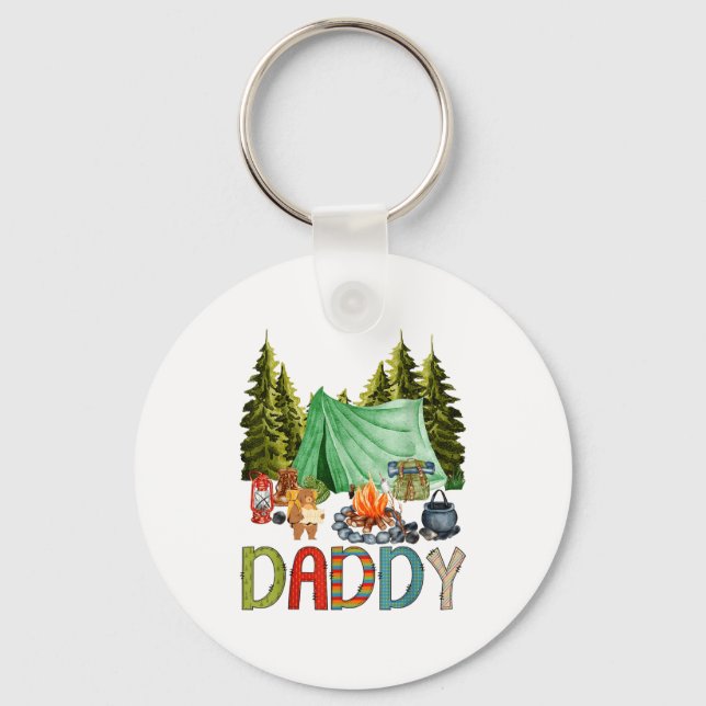 Daddy Of The Happy Camper 1st Birthday Bear Camng  Schlüsselanhänger (Vorderseite)