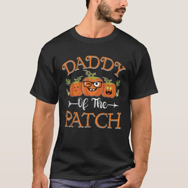 Daddy Of The Patch Kürbis Süßester Lustiger Hallow T-Shirt (Vorderseite)