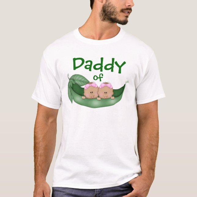 Daddy of Twin Girls (dunkle Haut) T-Shirt (Vorderseite)