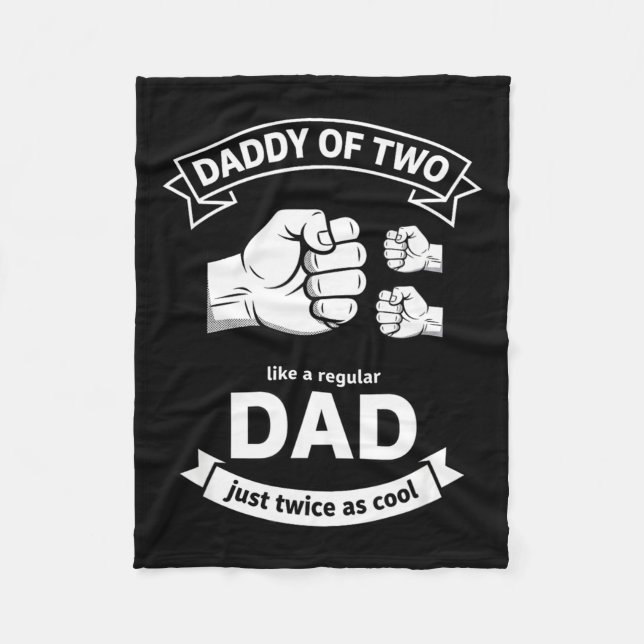Daddy Of Two Dad Funny Father Of Two Fathers Day B Fleecedecke (Vorderseite)