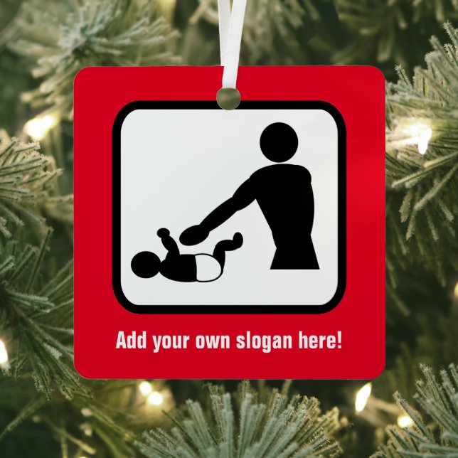 Daddy on Diaper Duty - die Windelwechsel angepasst Ornament Aus Metall (InSitu)