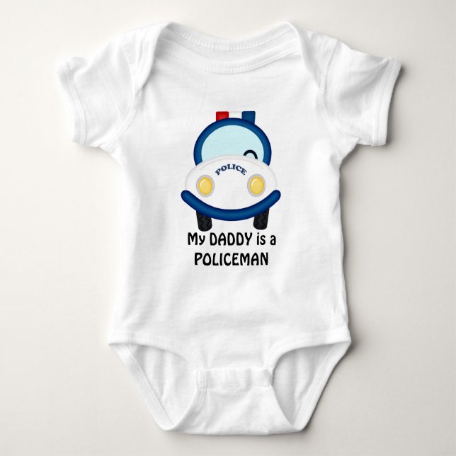 Daddy Policeman unisex Baby Bodysuit Baby Strampler (Vorderseite)