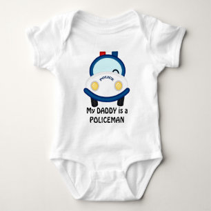 Daddy Policeman unisex Baby Bodysuit Strampler