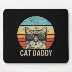 Daddy Retro Cat Sungles Cool Cat Vater Geschenke F Mousepad