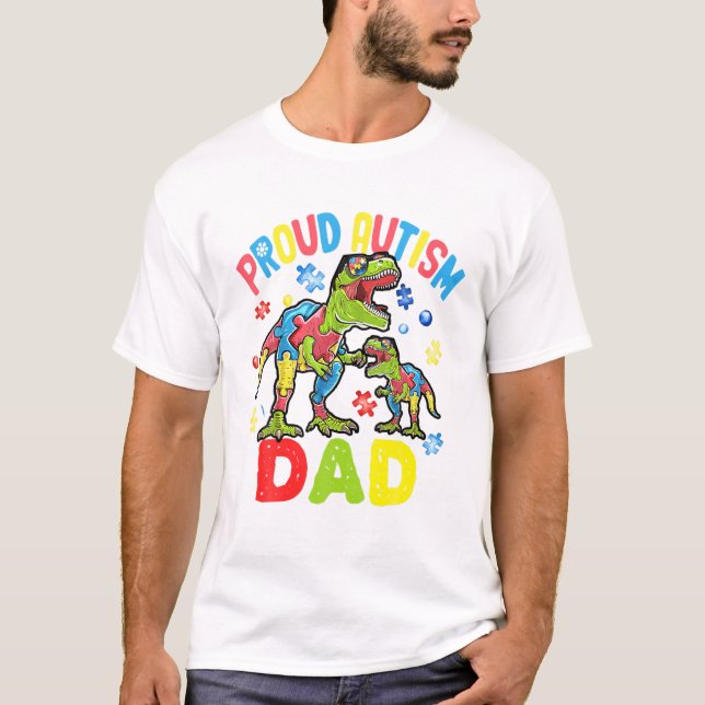 Daddy Rex Autism Awareness T-Shirt (Vorderseite)