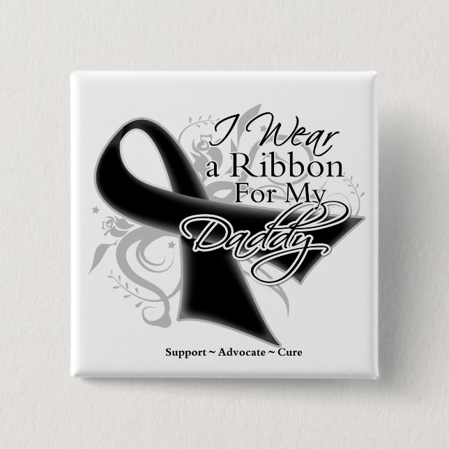Daddy Ribbon - Melanom Hautkrebs Button (Vorderseite)