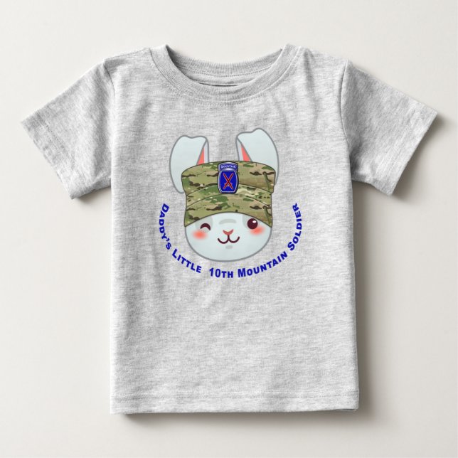 "Daddy’s Little 10. Mountain Division Soldier" Baby T-shirt (Vorderseite)