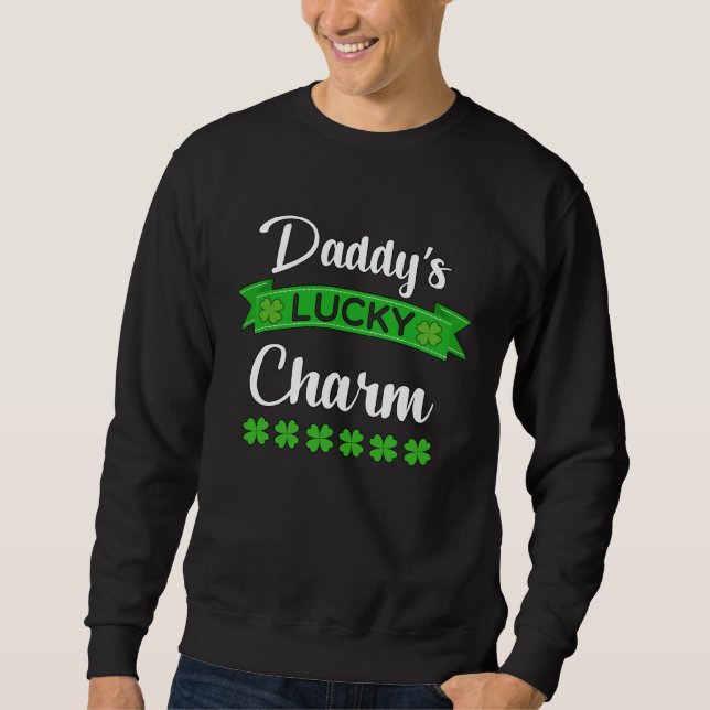 Daddy s Lucky Charm  St Patricks Green Youth Boy Sweatshirt (Vorderseite)
