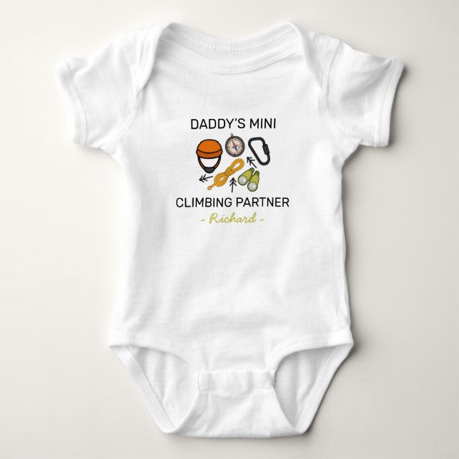 Daddy’s Mini Climbing Partner Cute Climber Baby Strampler (Vorderseite)