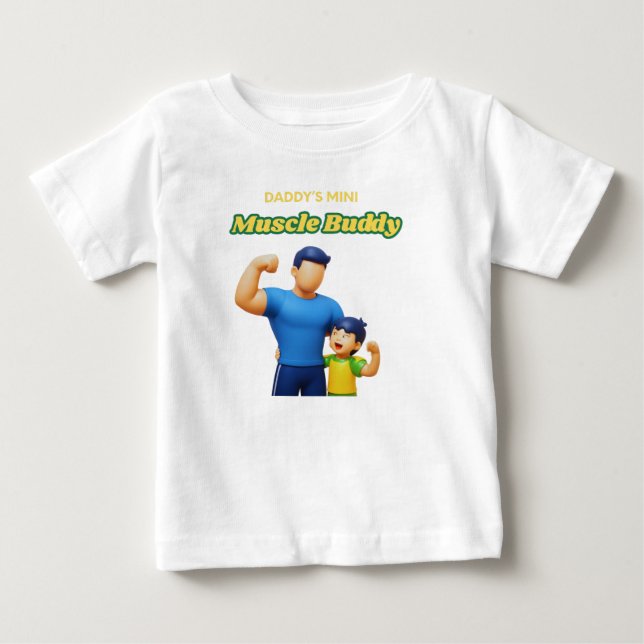 Daddy’s Mini Muscle Buddy  Baby T-shirt (Vorderseite)