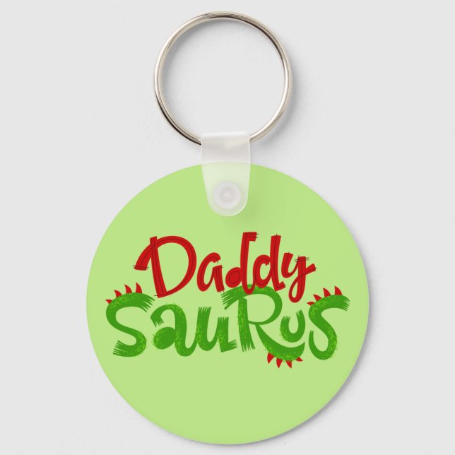 Daddy Saurus Dinosaur Lettering Schlüsselanhänger (Vorderseite)