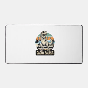 Daddy Saurus Retro-Dinosaur-Sonnenuntergangs-Shirt Schreibtischunterlage
