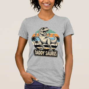 Daddy Saurus Retro-Dinosaur-Sonnenuntergangs-Shirt T-Shirt