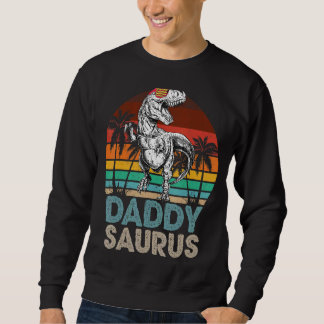 Daddy Saurus Rex Dinosaur Matching Family Retro Sweatshirt