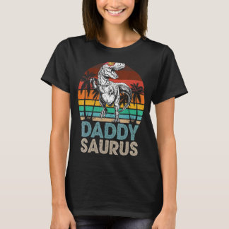 Daddy Saurus Rex Dinosaur Matching Family Retro T-Shirt