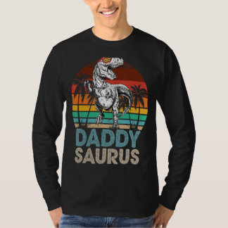 Daddy Saurus Rex Dinosaur Matching Family Retro T-Shirt