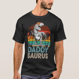 Daddy Saurus Rex Dinosaur Matching Family Retro T-Shirt