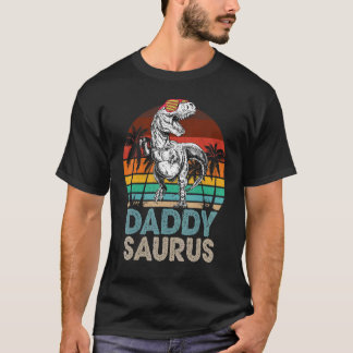 Daddy Saurus Rex Dinosaur Matching Family Retro T-Shirt