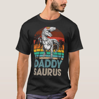 Daddy Saurus Rex Dinosaur Matching Family Retro T-Shirt