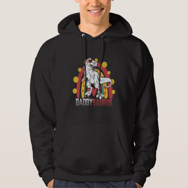 Daddy Saurus Rex Dinosaur Vatertagsmatc Hoodie (Vorderseite)
