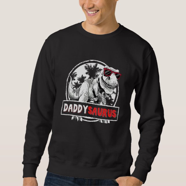 Daddy Saurus Rex Dinosaur Vatertagsmatc Sweatshirt (Vorderseite)