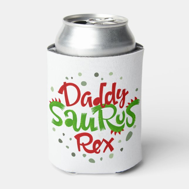Daddy Saurus Rex Illustration Dosenkühler (Kanne Vorderseite)