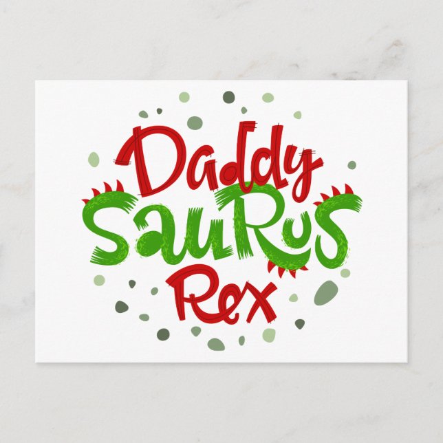Daddy Saurus Rex Illustration Postkarte (Vorderseite)