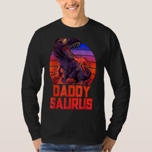Daddy Saurus Rex Vater Pater Trex Retro 80er Dinos T-Shirt