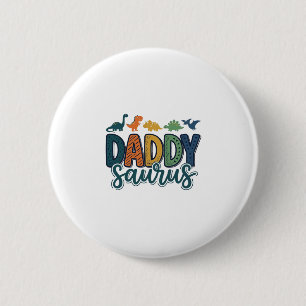 Daddy Saurus Süßer Dinosaur-Vater-Vektor-Design_1 Button