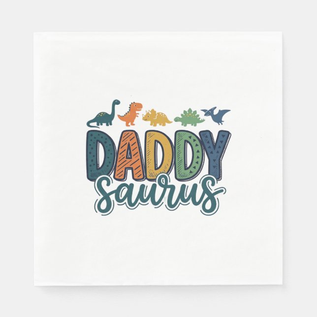 Daddy Saurus Süßer Dinosaur-Vater-Vektor-Design_1 Serviette (Vorderseite)
